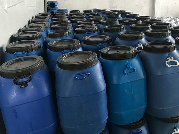 Bidones de 50 litros para aceite vegetal usado en hostelería Extremadura